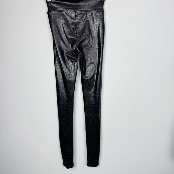 SPANX | Faux Leather Brown Croc Reptile Print Leggings Women’s Size Small - Picture 7 of 9